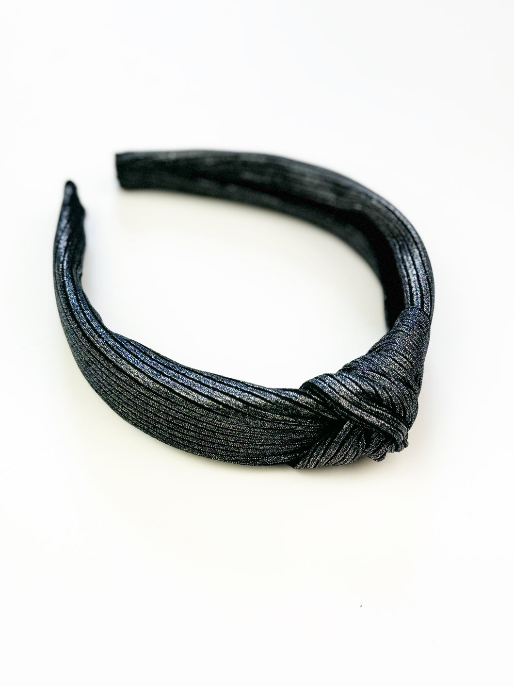 Knotted Headband | Midnight Shimmer (Ribbed Knit)
