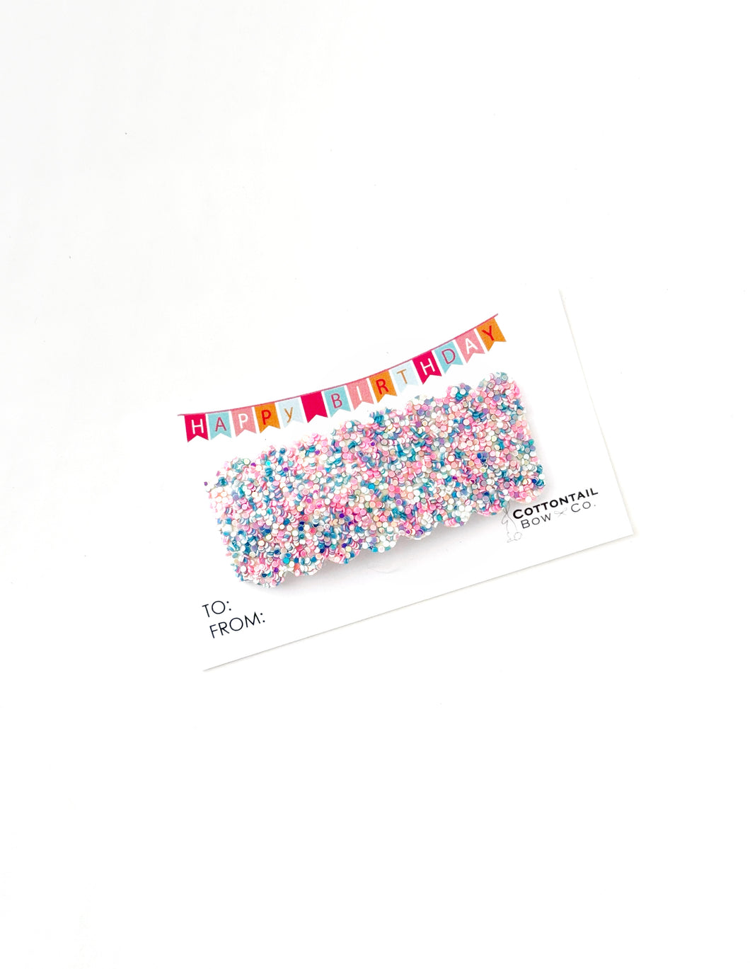 Single Sparkle Clip | Cotton Candy Birthday Clip