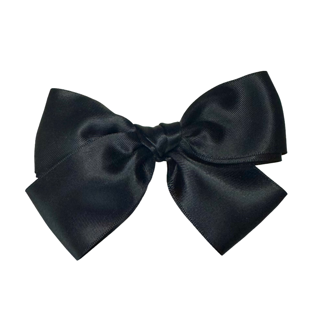 Oversized Maeve | Black Satin | Right Clip