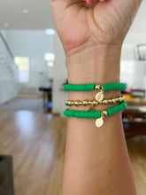 Load image into Gallery viewer, The EDA Stack (EDA Bracelet, Gold Plated Bead Bracelet, Green Accent Bracelet)
