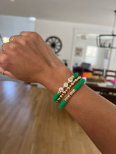 Load image into Gallery viewer, The EDA Stack (EDA Bracelet, Gold Plated Bead Bracelet, Green Accent Bracelet)
