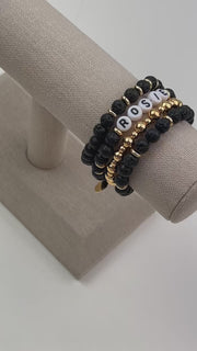 Lava Bead 3 Bracelet Stack