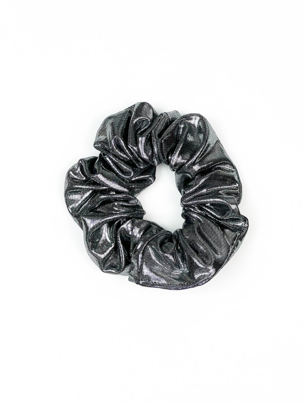Gunmetal Gray Metallic Scrunchie