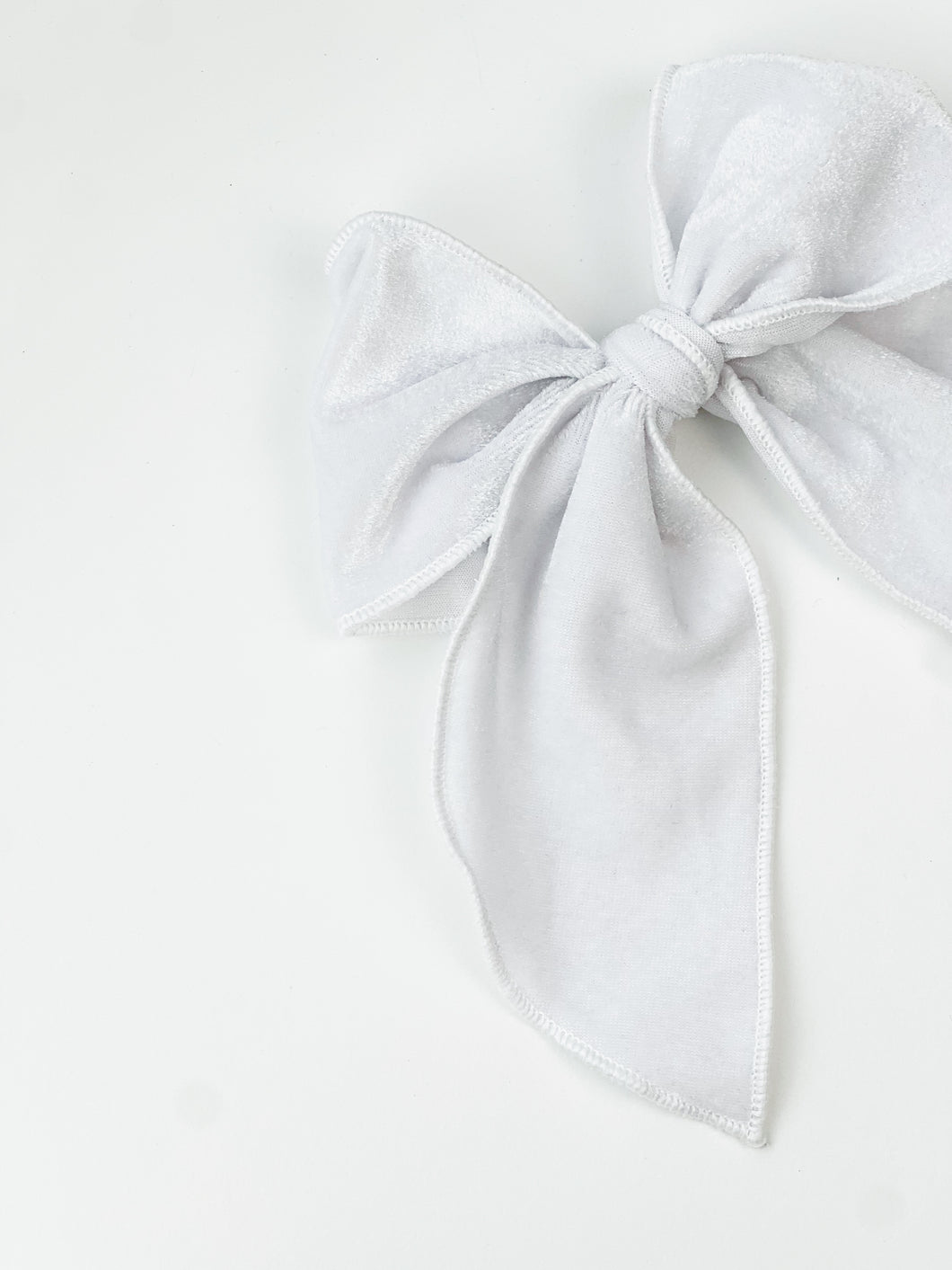 Maeve | White Velvet | Party Bow | Right Clip