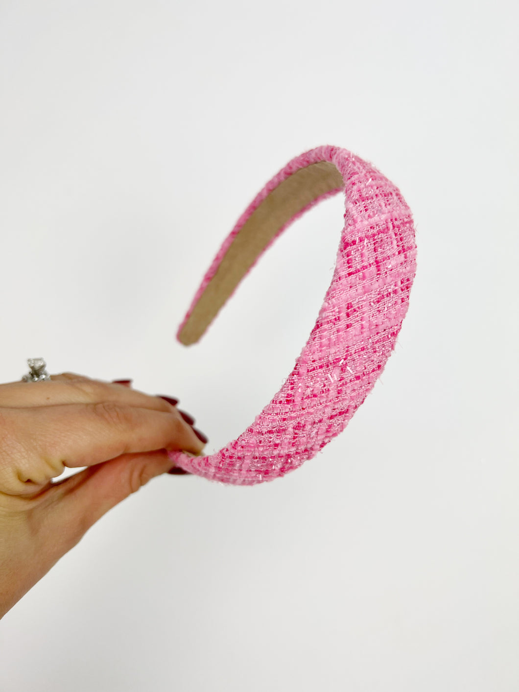 Hard Headband | Woven Hot Pink