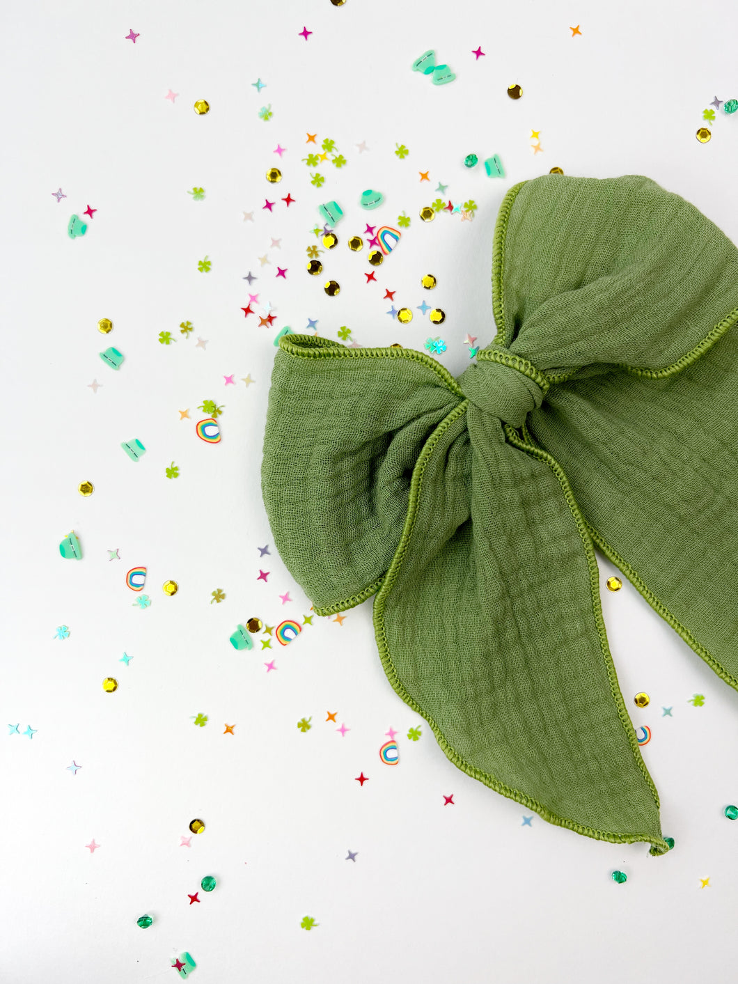Maeve | Clover Green | Party Bow | Right Clip